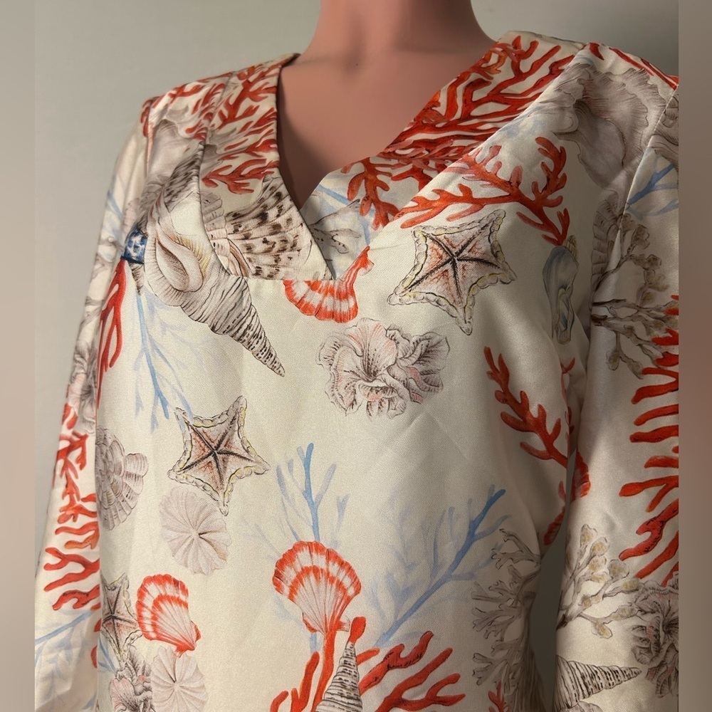 Weill Italy Puff Long Sleeve Multicoloured Tunic Dress Size 8 - Picture 2 of 14